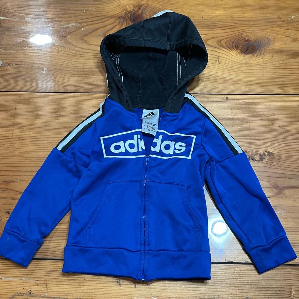 Adidas Kids Royal Blue and Black Hoodie